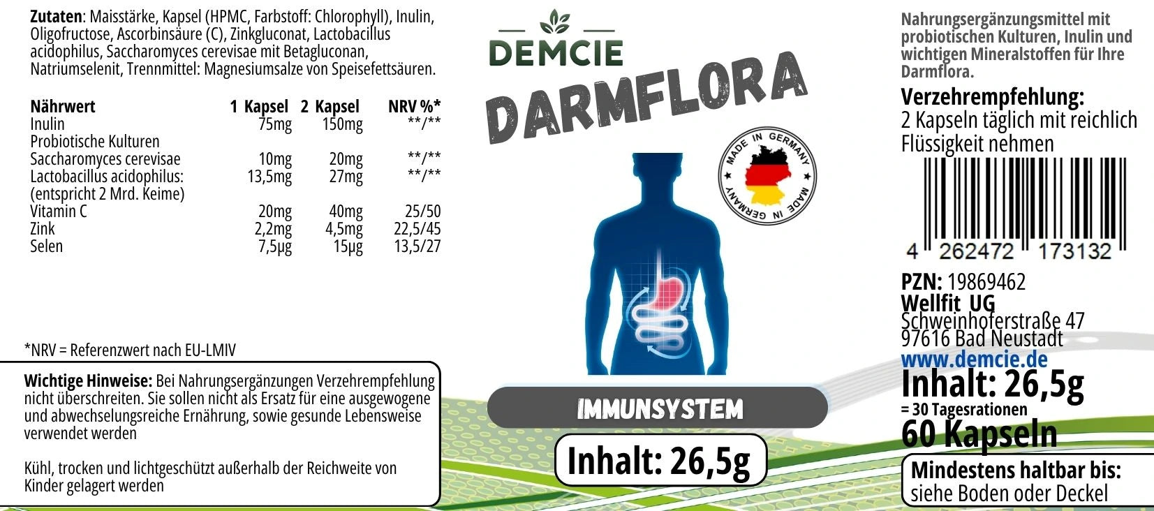 Darmflora Etikett