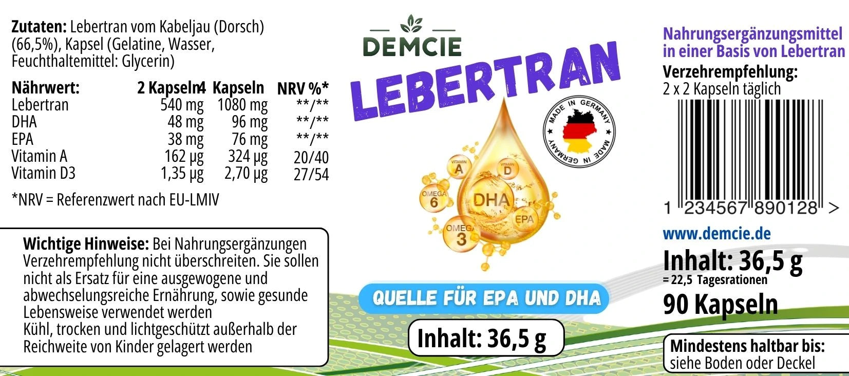 Lebertran Etikett