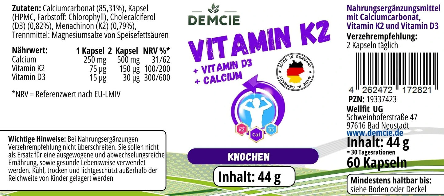 VitaminK2 Etikett