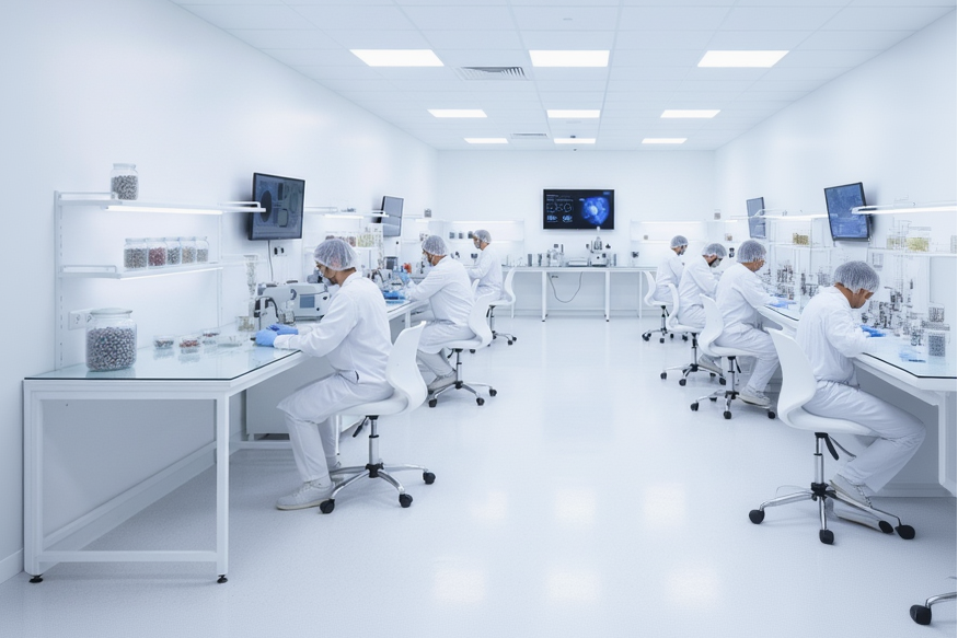 Labor viele Mitarbeiter am forschen